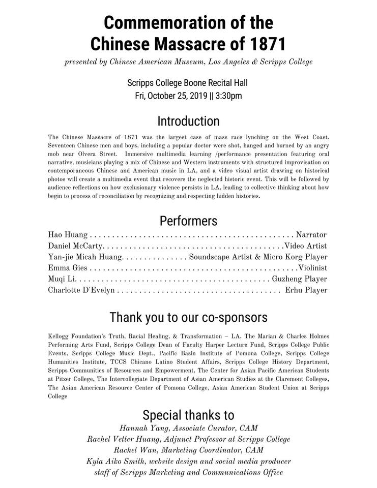 Untitled1871 LA Chinatown Massacre Commemoration Program