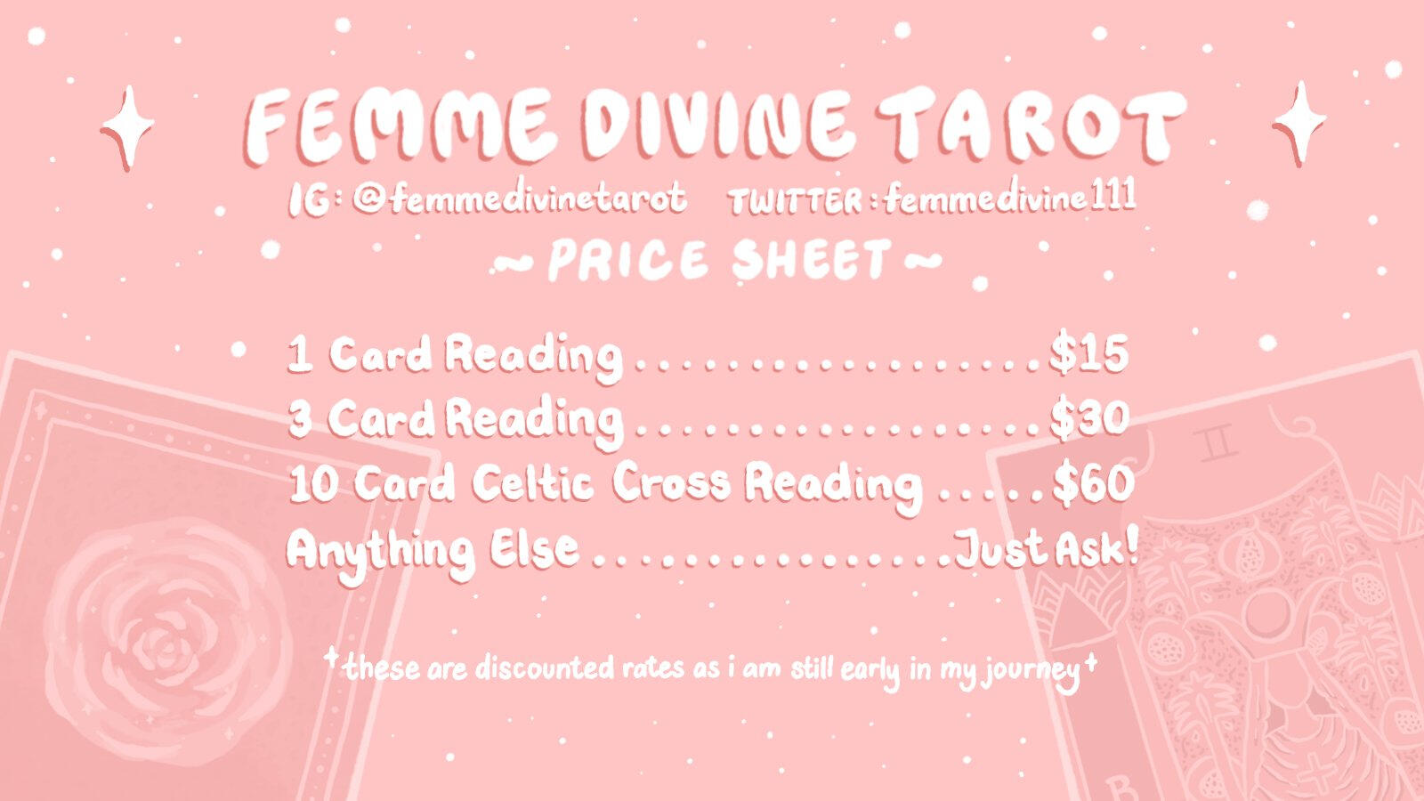 Femme Divine Tarot Price Chart